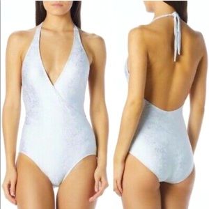 Carmen Marc Valvo Metallic One Piece Swimsuit